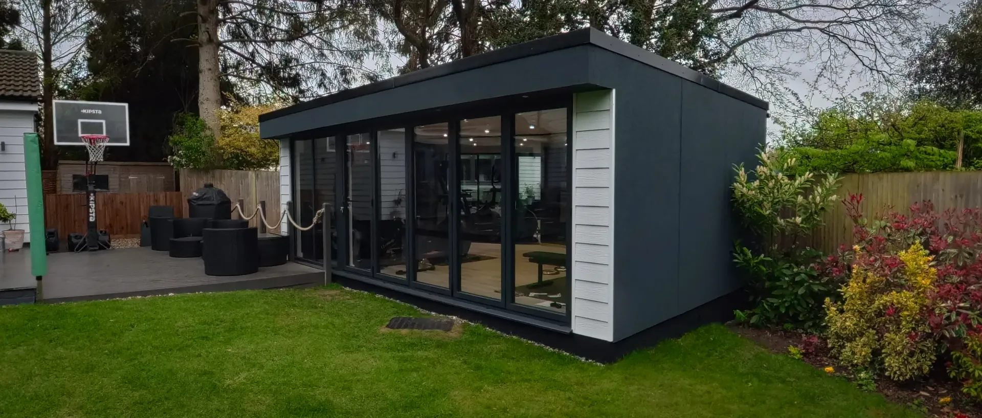 bifold doors gym garden room