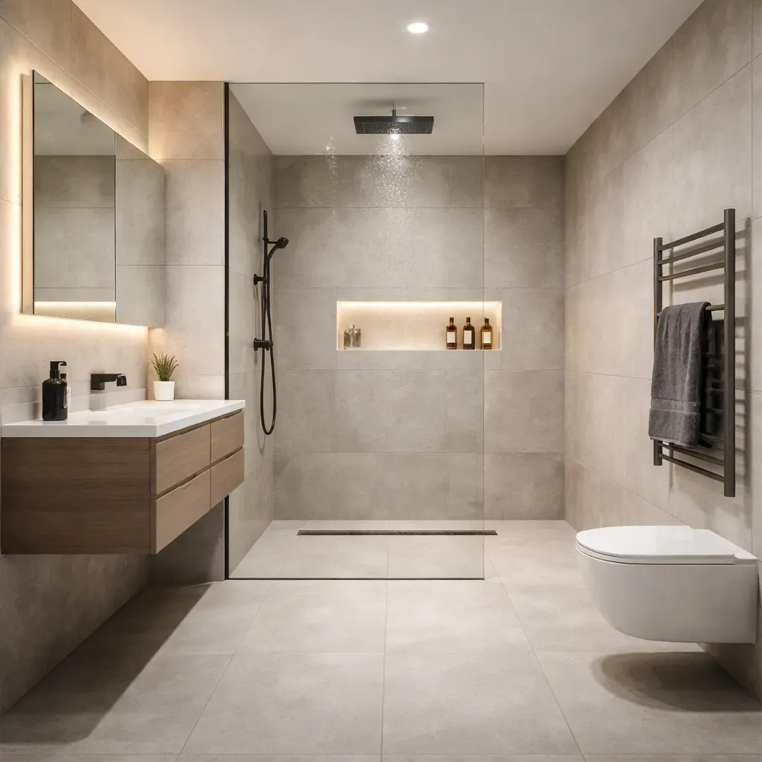 Modern wet room bathroom for a granny annexe