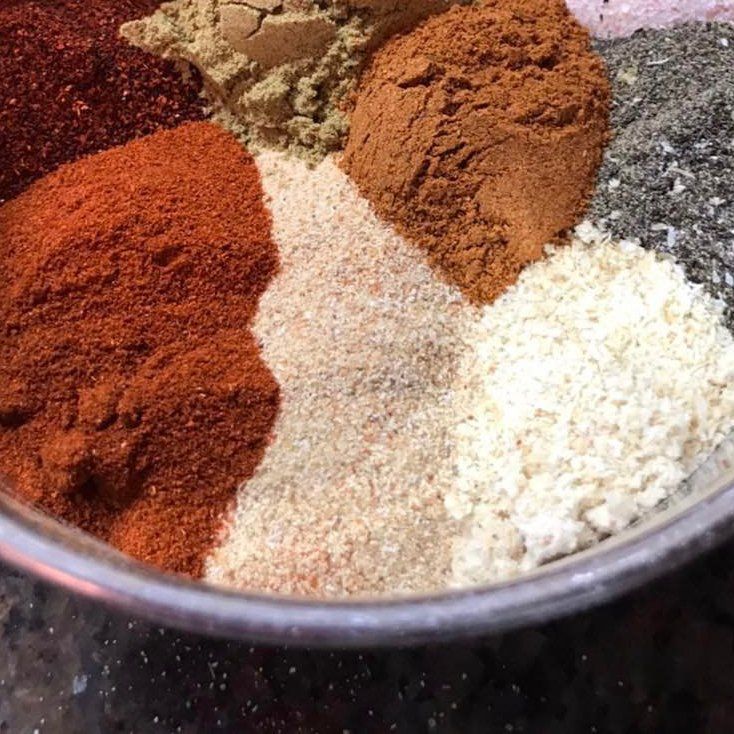 ingredients for coffee rub before being mixed