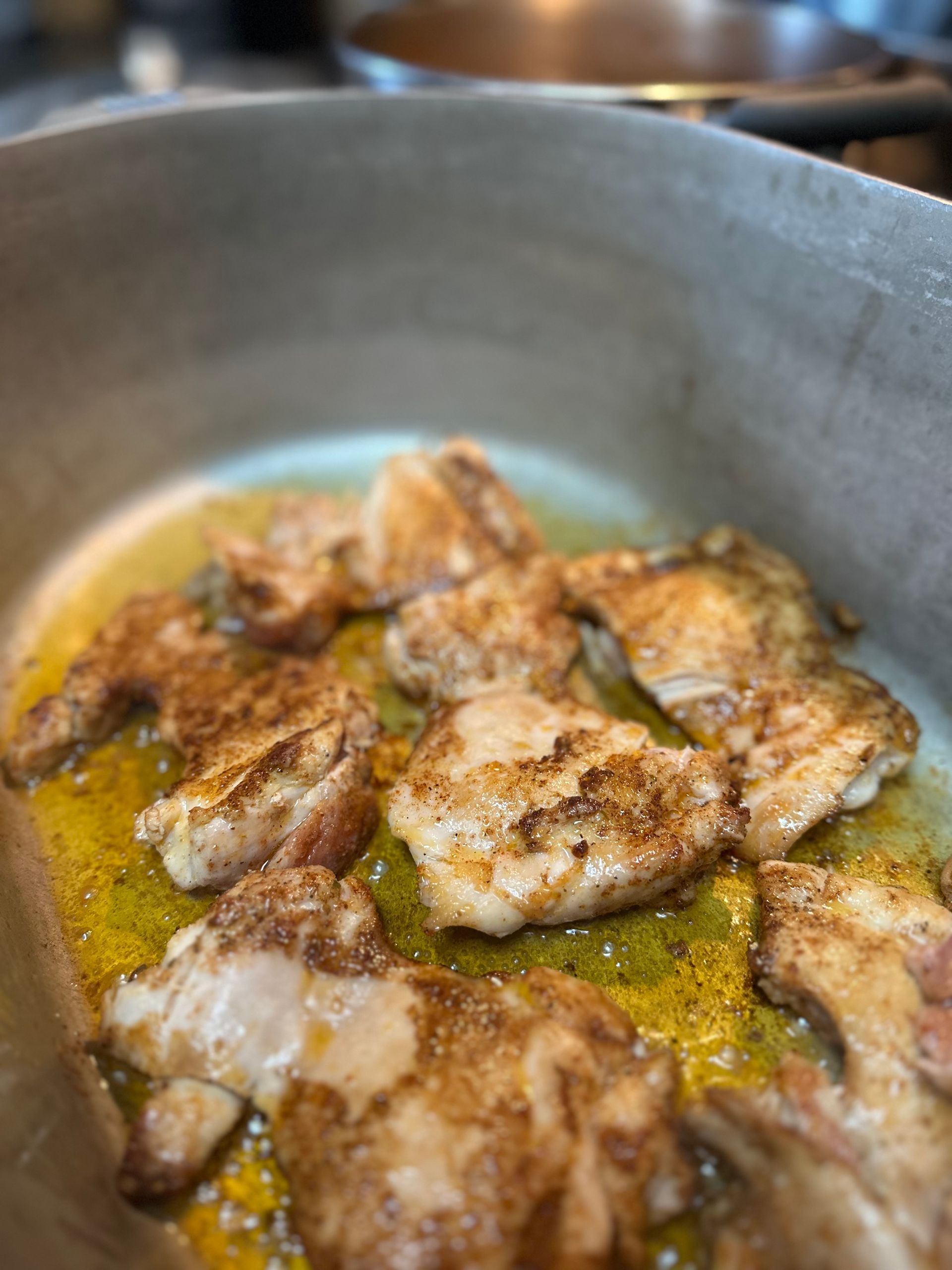 frying boneless skinless chicken thighs in avocado oil