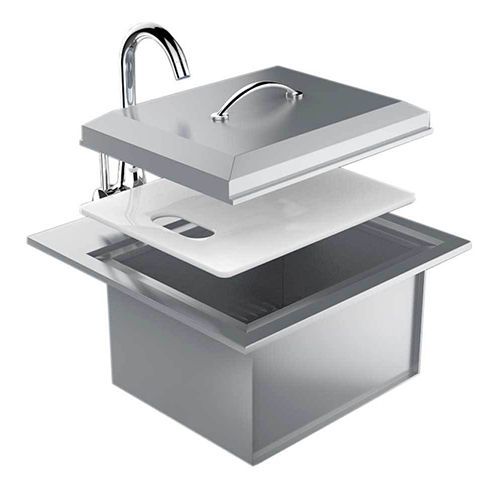 Sunstone stainless steel Bar Sink with Faucet and Lid
