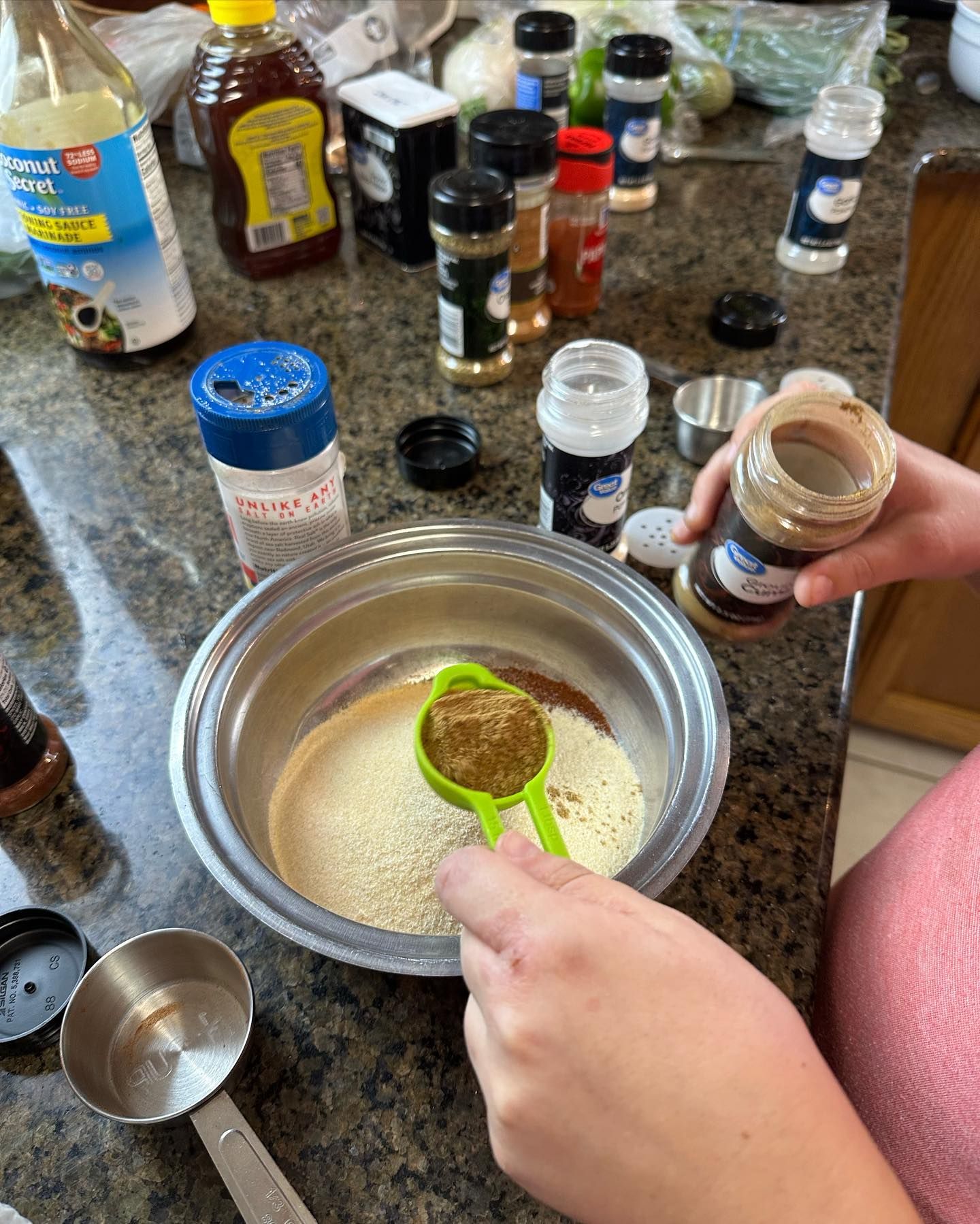 making homemade taco seasoning
