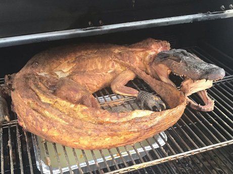 Smoked Alligator on a pellet grill