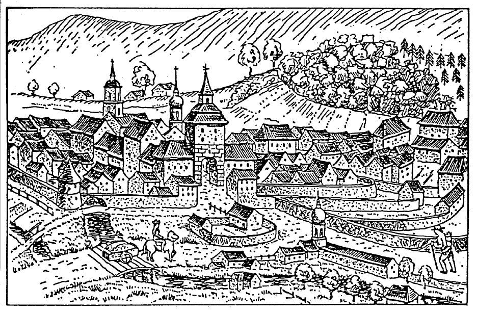 Historischer Stich der Stadt Waldkirch Historischer Stich der Stadt Waldkirch