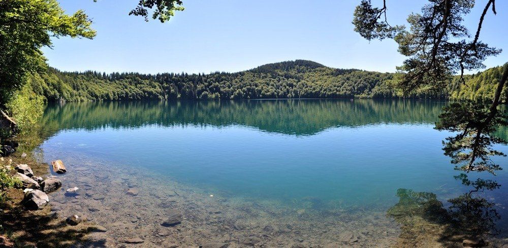 Campsite near lakes in Auvergne