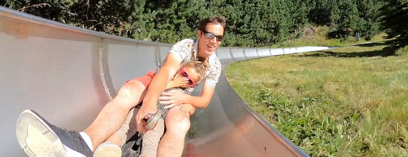 Summer sledding and zip line near the campsite