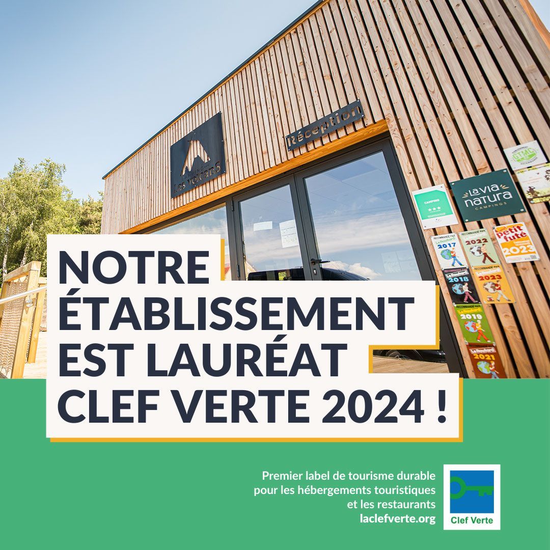 Label Clef Verte en 2024 pour le Camping Les volcans à Aydat
