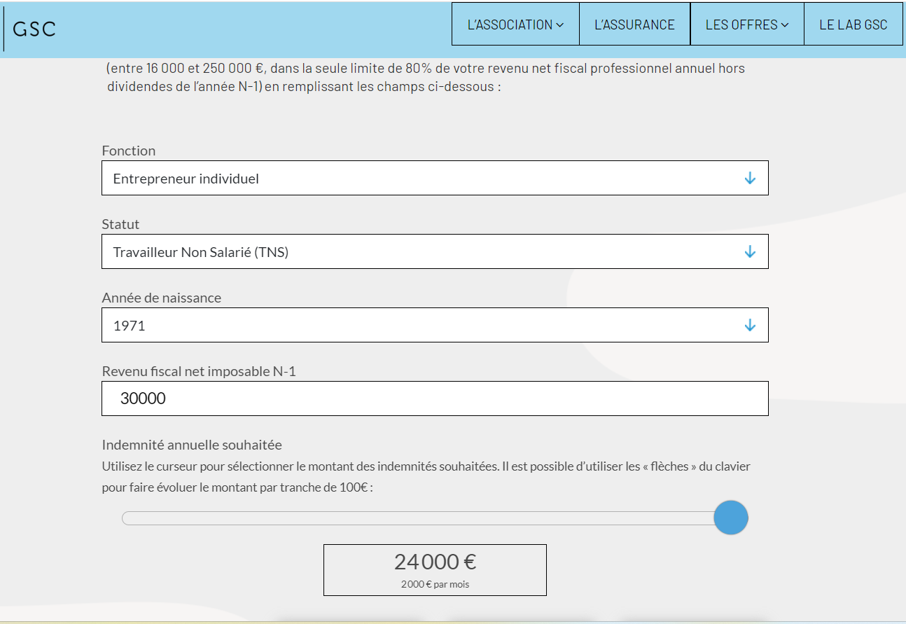assurance GSC chômage indépendant