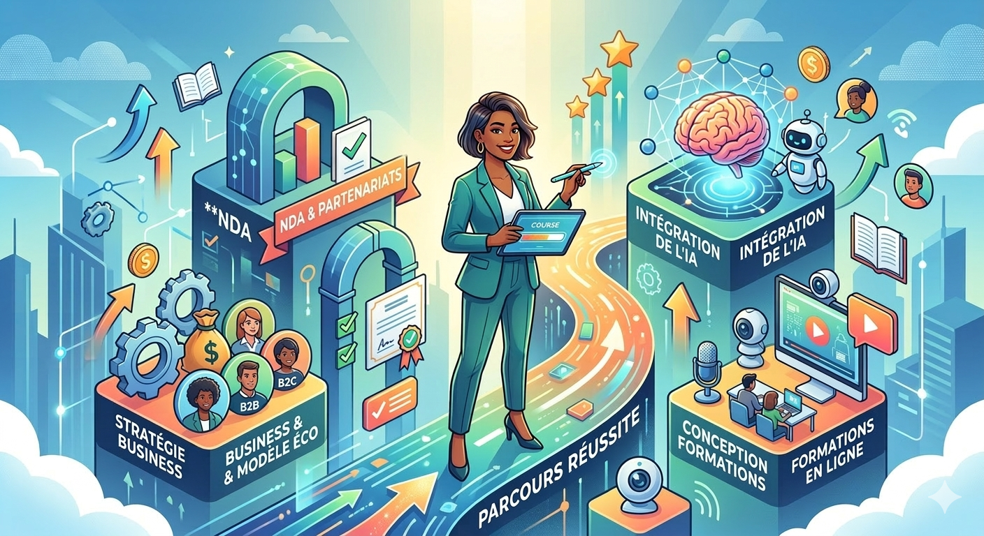 illustration des piliers nécessaires à maitriser pour devenir formateur indépendant