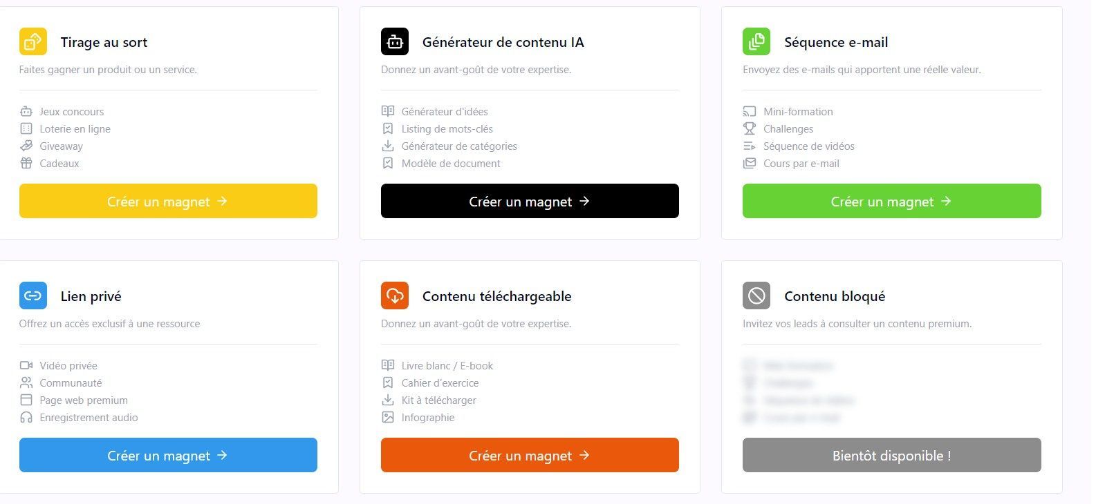 Outils de lead magnet de KlapAudience