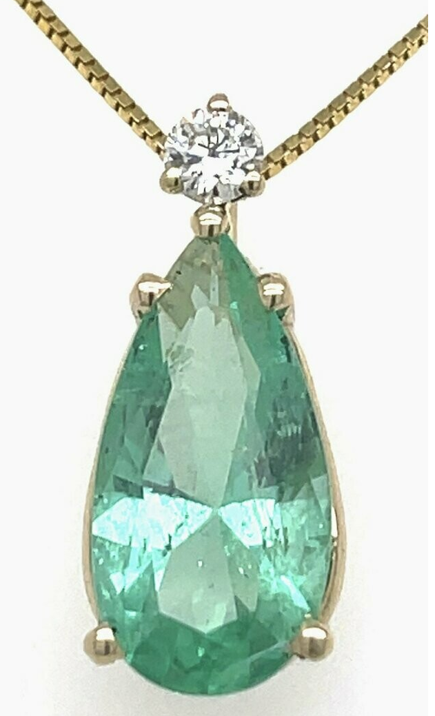Emerald and Diamond Teardrop Pendant Emerald and Diamond Teardrop Pendant by David Porter Jewelry