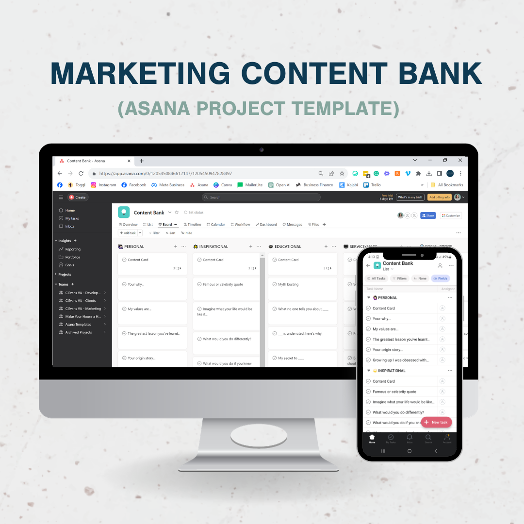 Asana Template: Marketing Content Bank