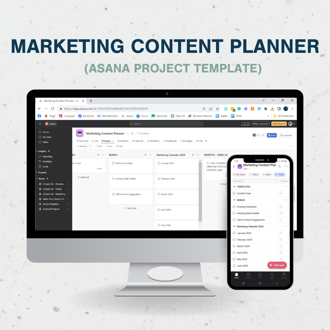 Asana Template: Marketing Content Planner