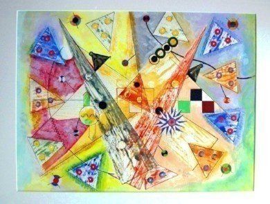 Acryl u.Holzdruck auf Papier, 60cm x 45cm 2009