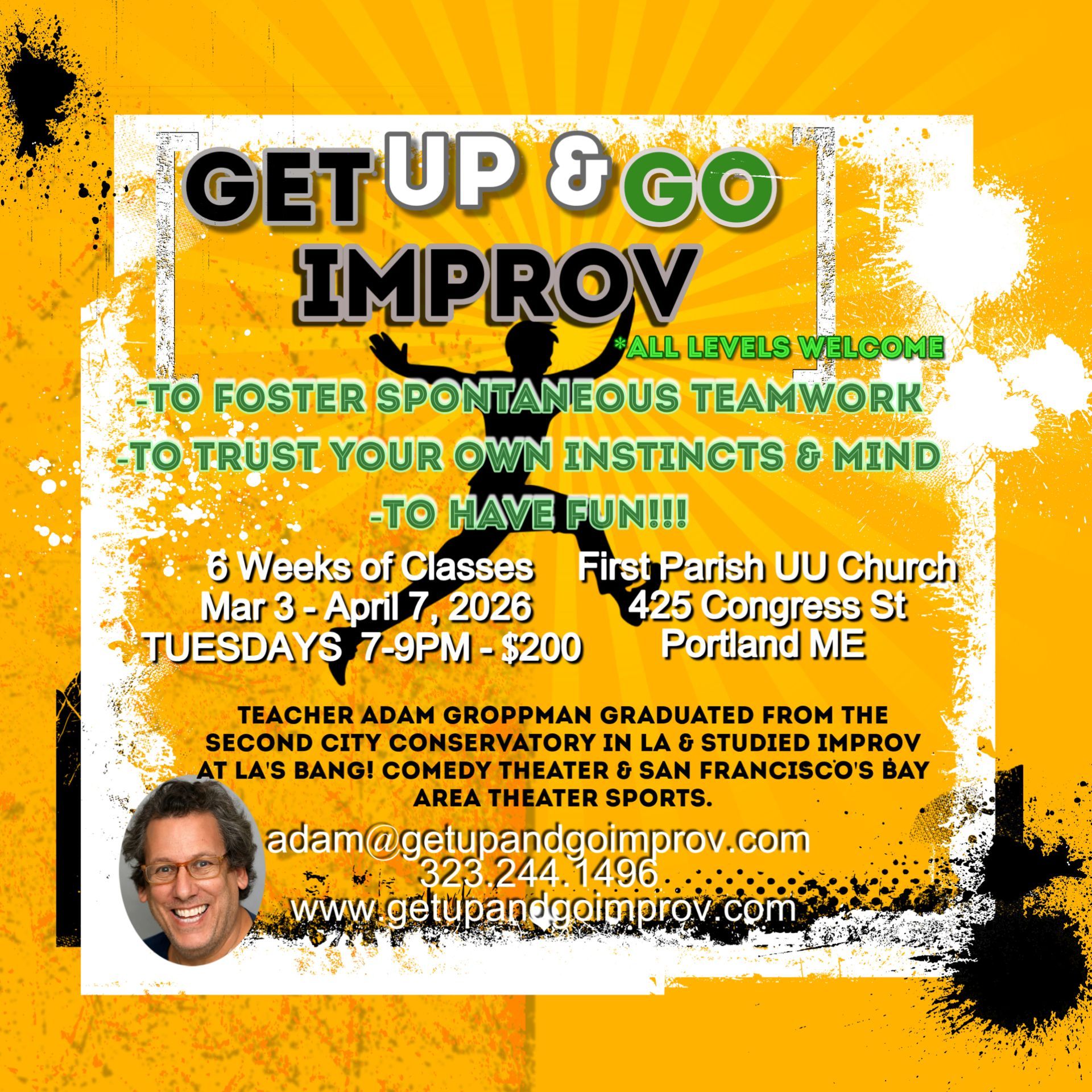 Improv Classes Portland Maine Improv classes Portland Maine March April 2026