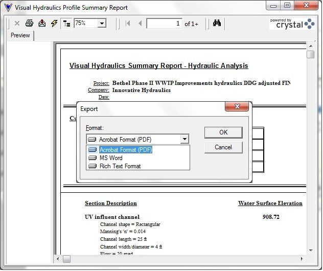 Visual Hydraulics software