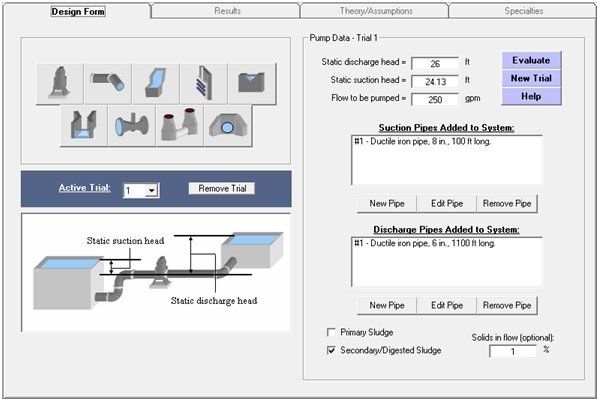 Pump analysis and hydraulics sample image Visual Water Designer software