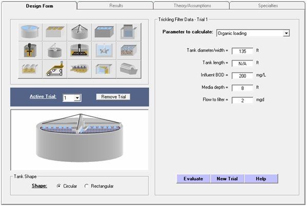 Standard treatment units sample image Visual Water Designer software