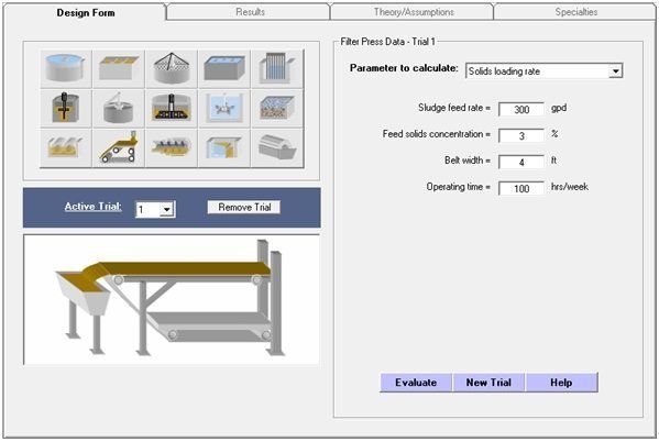 Standard treatment units sample image Visual Water Designer software