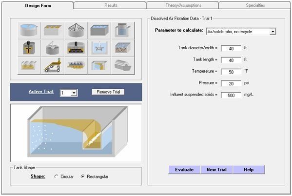 Standard treatment units sample image Visual Water Designer software