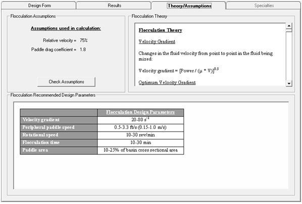 Theory and assumptions sample image Visual Water Designer software