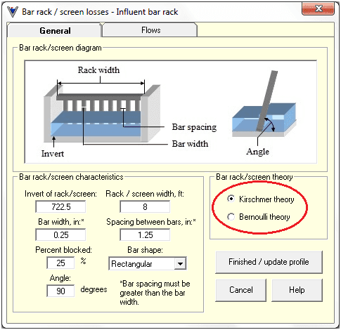 Calculation flexibility sample image Visual Hydraulics software
