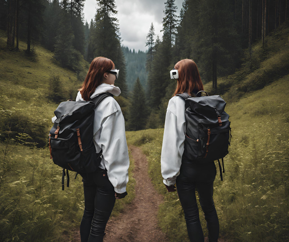 Zwei Frauen im Schwarzwald mit VR-Brillen von kabetec
