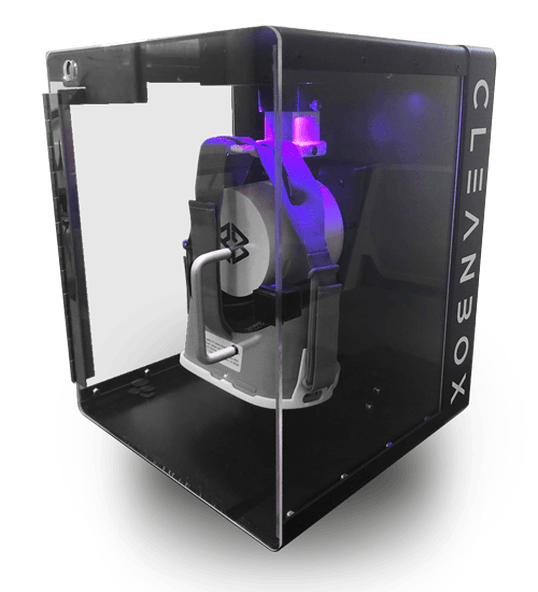 die cleanbox CX1 reinigt zuverlässig alle VR Brillen mit UVC Licht
