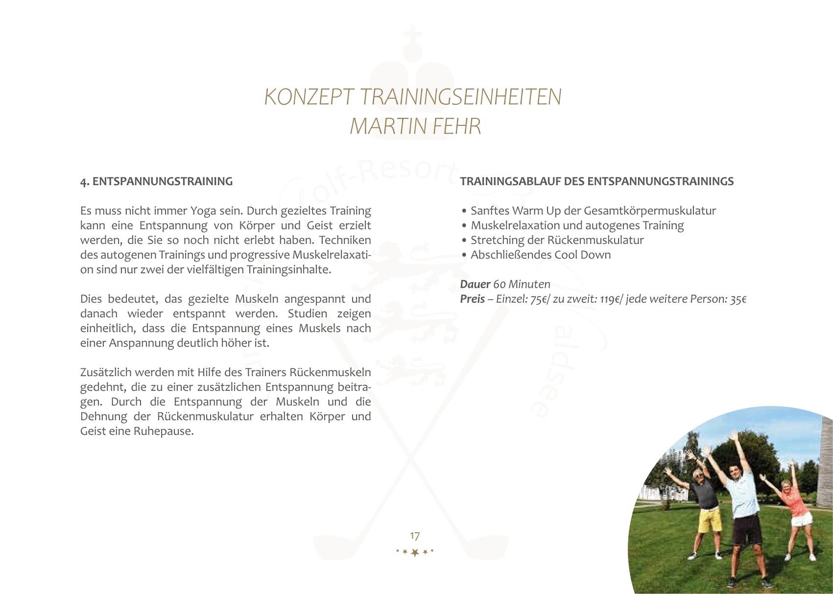 Sportpark Bad Waldsee Personal Coach Martin Fehr Trainingskonzept Entspannungstraining