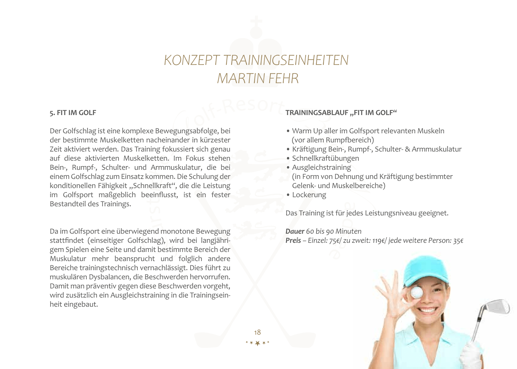 Sportpark Bad Waldsee Personal Coach Martin Fehr Trainingskonzept Fit im Golf