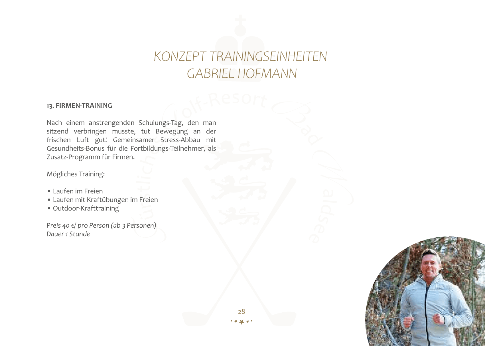 Sportpark Bad Waldsee Personal Coach Gabriel Trainingskonzept Firmentraining