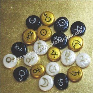 Handprinted Glass Token Set