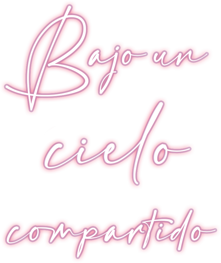 Título sin fondo de en el que se lee Bajo un cielo compartido