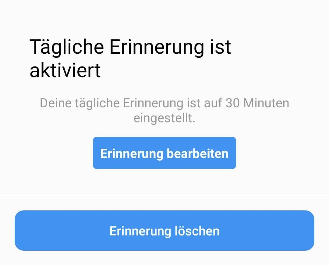 Soziale Medien gesund nutzen: Bei Instagram kannst du dir selbst einen Timer stellen.