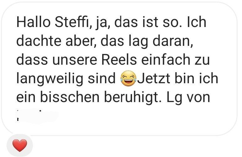 Screenshot einer Nachricht: