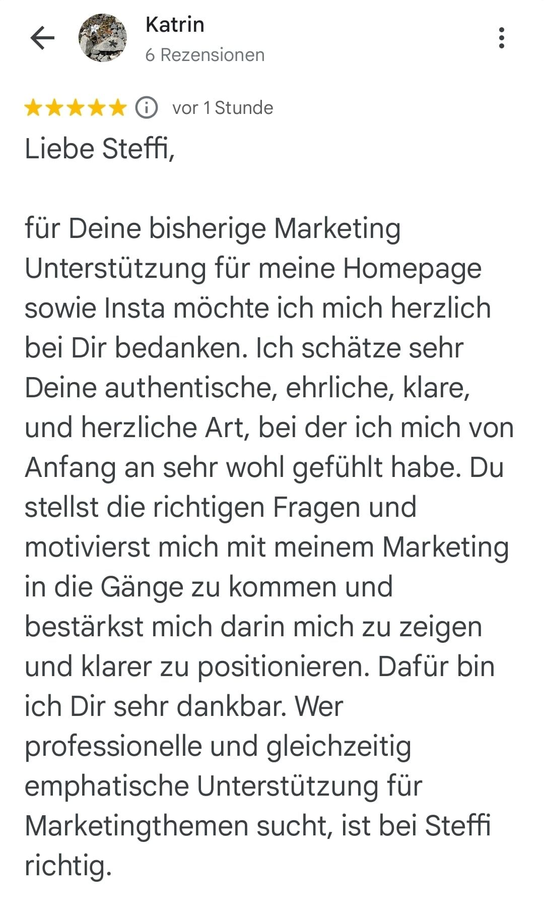 Online-Marketing Kundinnen-Feedback: