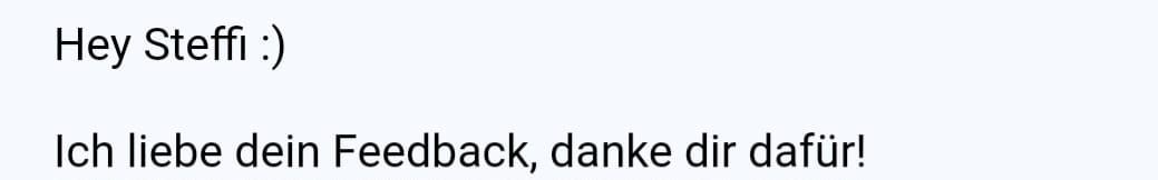 Feedback zum 1:1-Business-Mentoring von Steffi Müsse