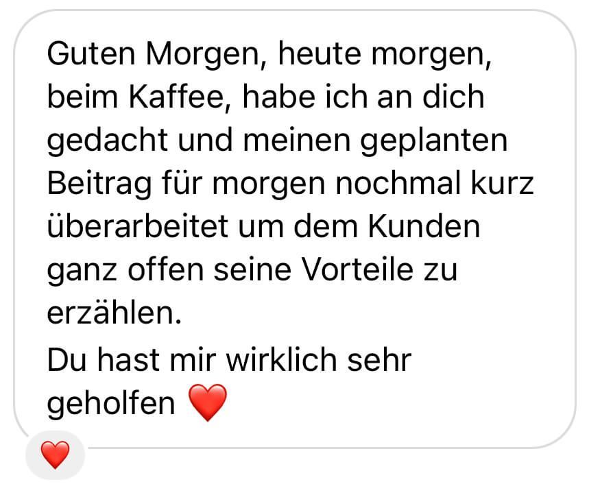 Positives Feedback zum 1:1-Strategie-Workshop von Steffi Müsse