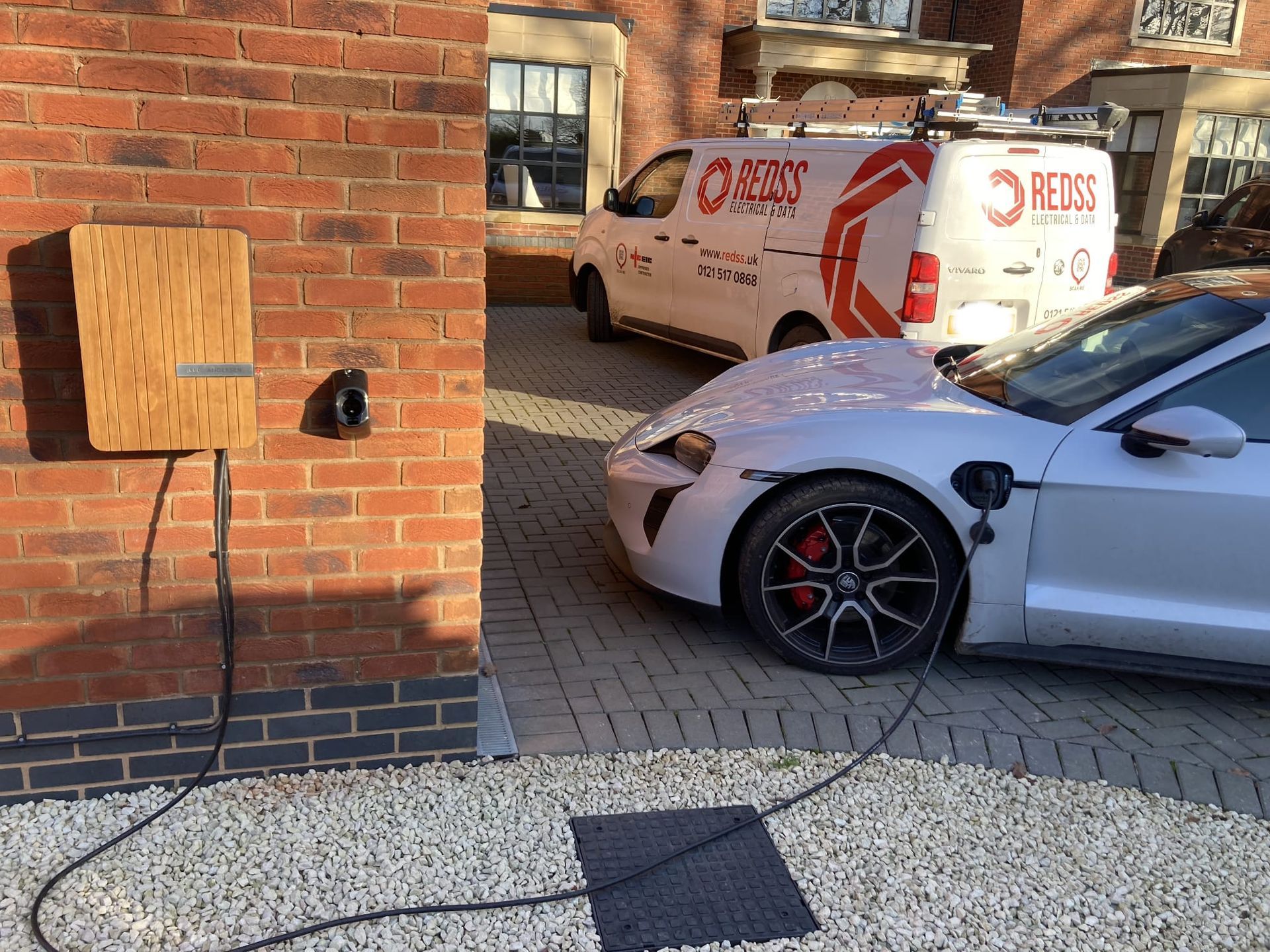 Electric car plugged into a EV electric charger