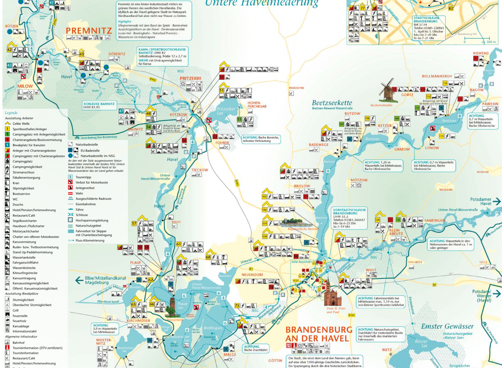 Weitläufiges Bild der Fluss und Seenlandschaft um dass Hotel