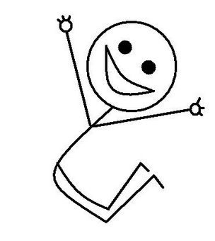 Jumping stick man