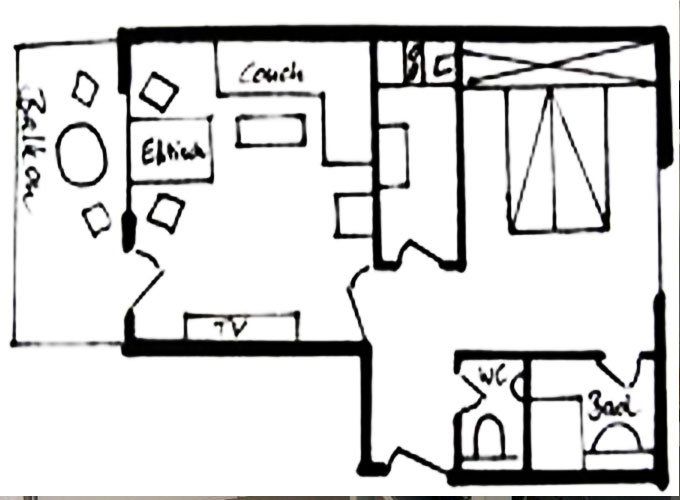 Grundriss zu Wohnung 6 und 8 im Haus Hubertus auf Norderney
