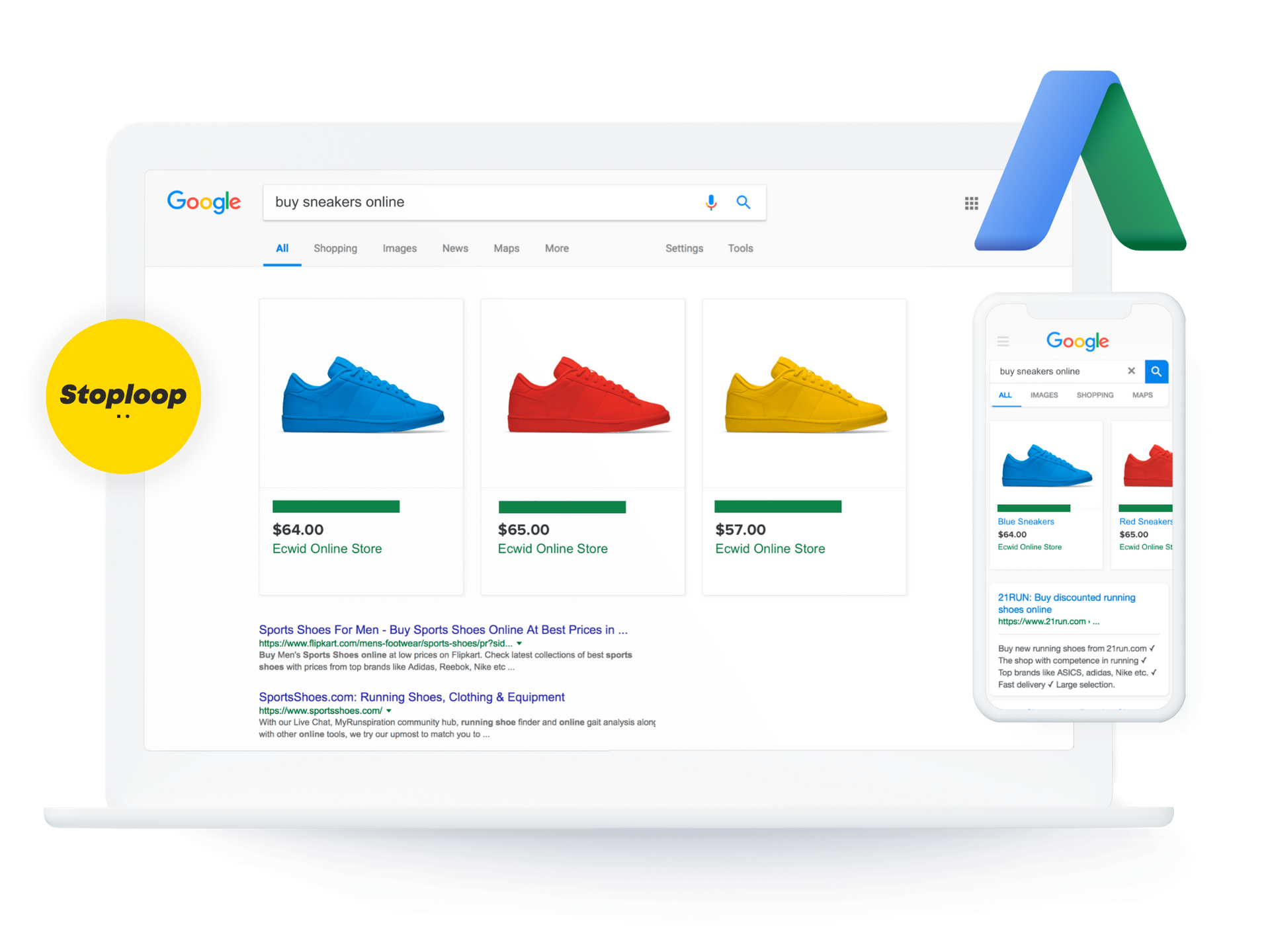 Vendi i tuoi articoli attraverso Google Shopping gratuitamente oppure attivando le campagne pubblicitarie a pagamento con Google Ads Promuovi la tua attività con Google Shopping con Stoploop e Opsboard 4.0