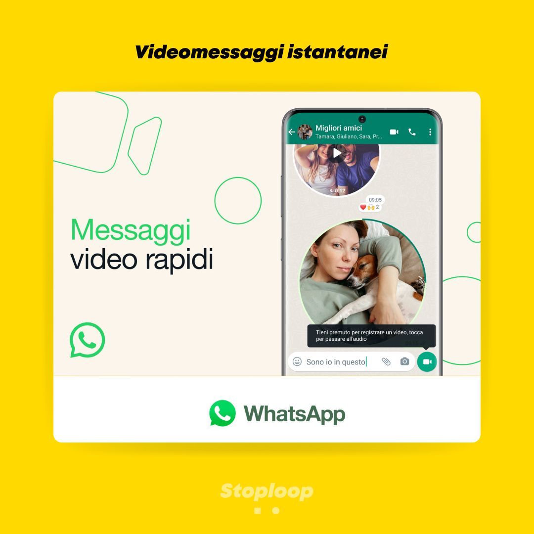 videomessaggi istantanei whatsapp stoploop