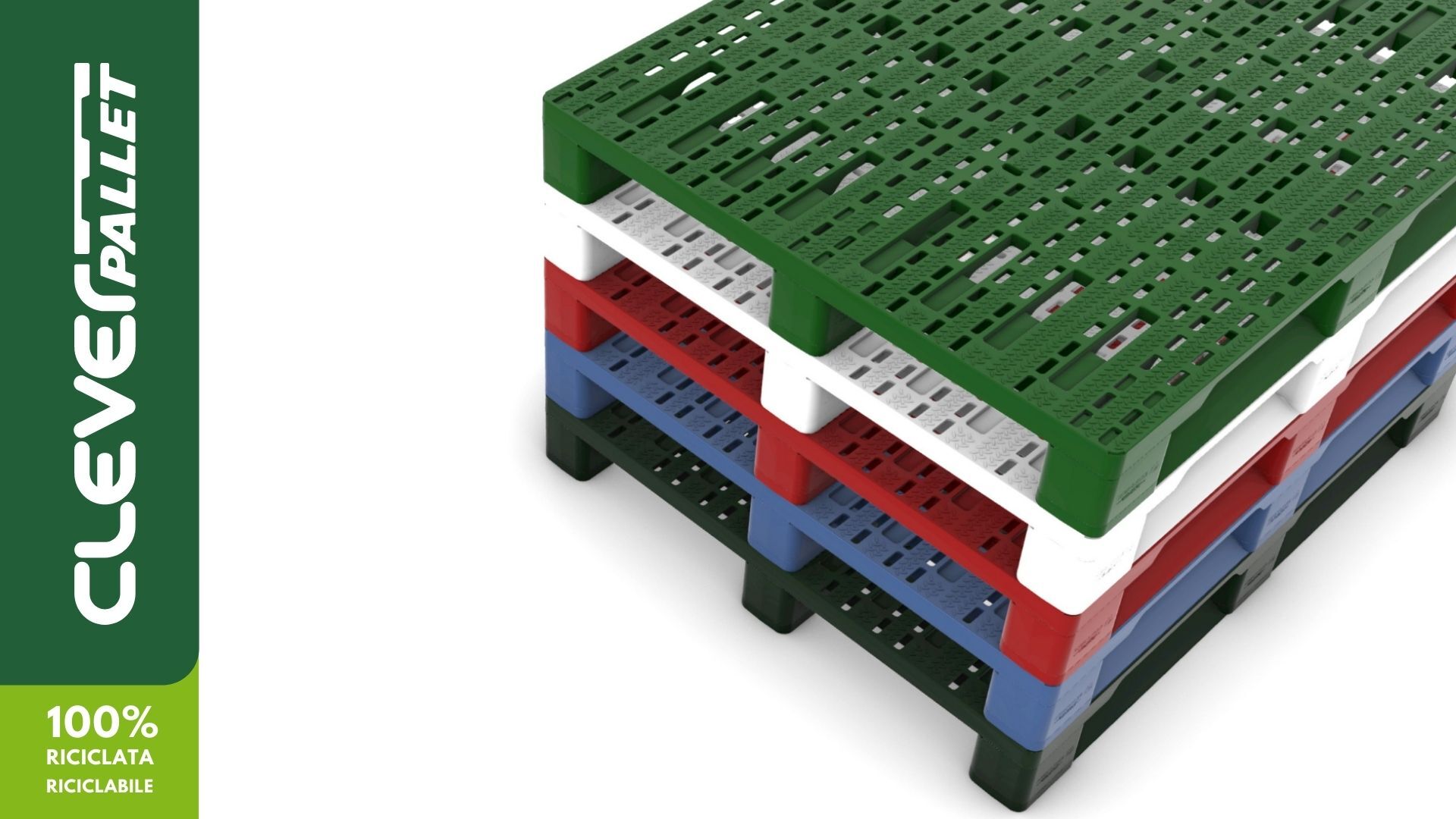 Pedana Brevettata assemblabile ideata e realizzata al 100% con materiale riciclato da Ecologistic SpA ClaverPallet è Economia Circolare