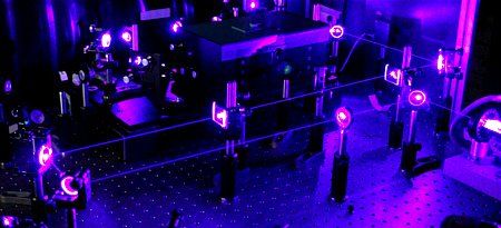 Frequency doubling of a dye laser to UV wavelength range