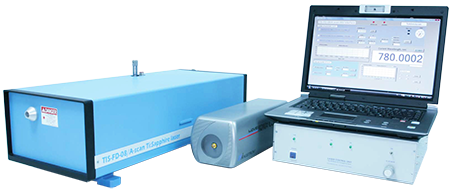 Hybrid laser, Ti:sa, Titan:Sapphire and dye, tunable narrow linewidth automated, software controll, frequency doubled