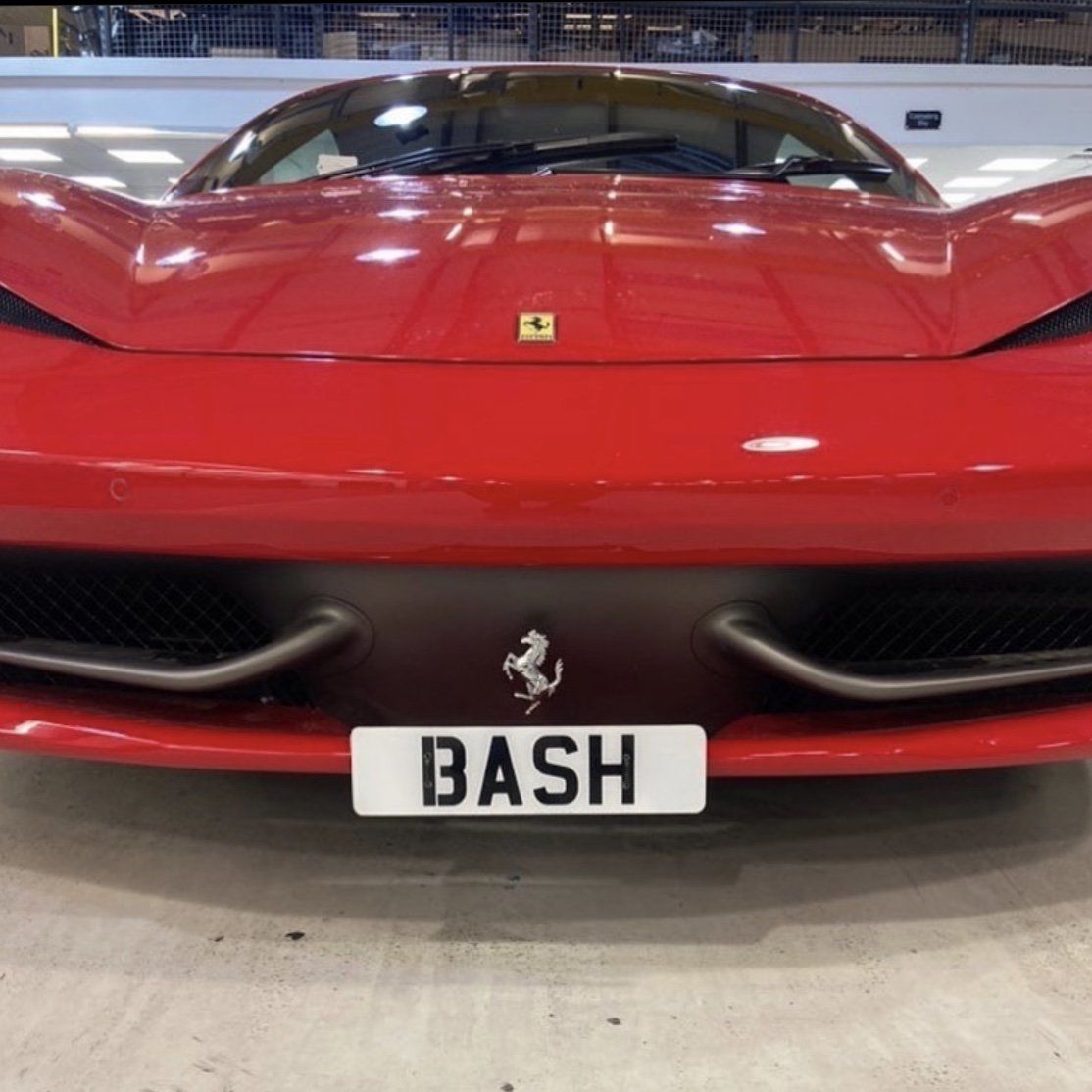 Ferrari 458 no drilling front number plate
