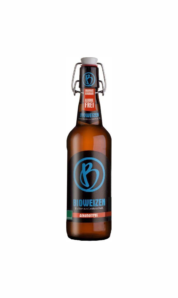 BioBier Brauhaus Bergmann alkoholfreies Weizen Bier Brauerei Alkohol Weizenglas