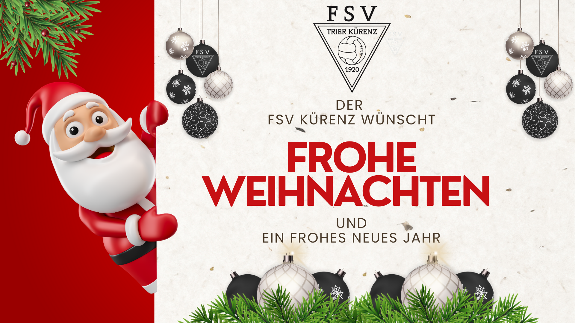 Der FSV Trier-Kürenz wünscht Frohe Weihnachten und ein frohes neues Jahr